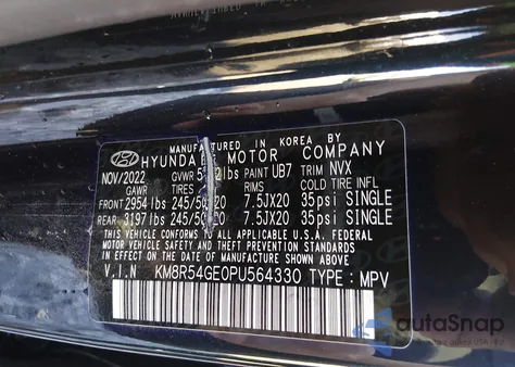 2023 Hyundai Palisade Limited z USA, uszkodzony, nr VIN KM8R54GE0PU564330